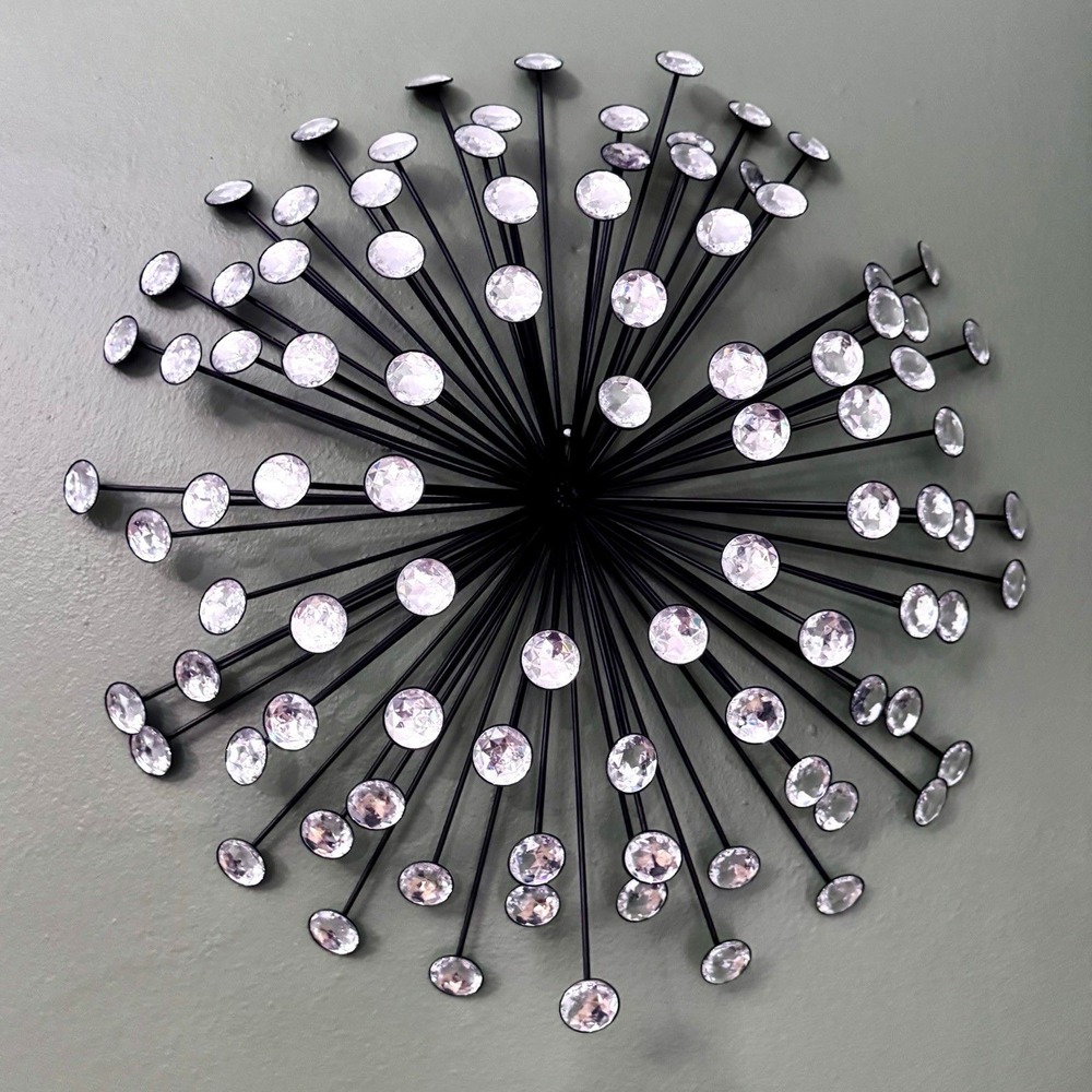 VTG 50s Atomic Starburst Sculpture MCM Molecule Sputnik Grey Metal Crystals